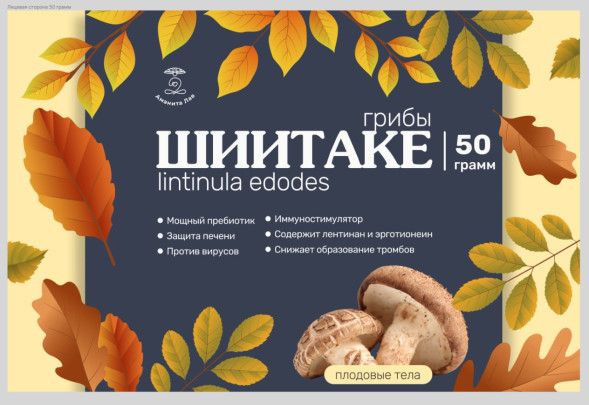 Гриб Шиитаке (плодовые тела) 50 грамм