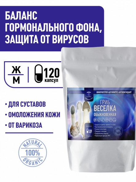 Гриб Веселка Обыкновенная 120 капсул