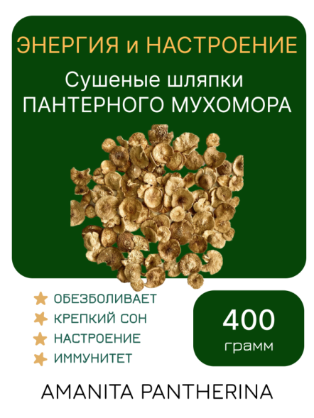 ПАНТЕРНЫЙ ГРИБ Алтая сушеные шляпки 400 грамм